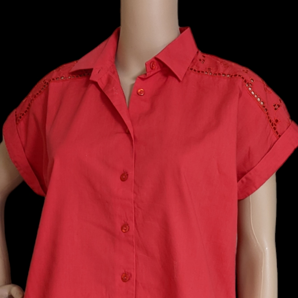 Vintage red button down shirt